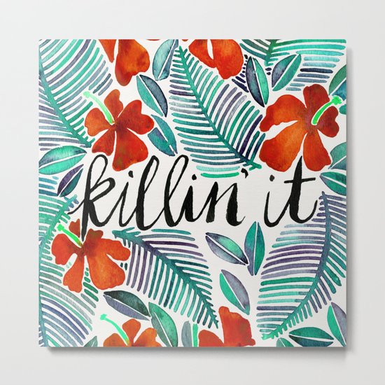 Killin' It – Tropical Red & Green Metal Print