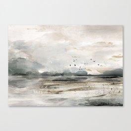 Seascape Sunset Painting Canvas Print