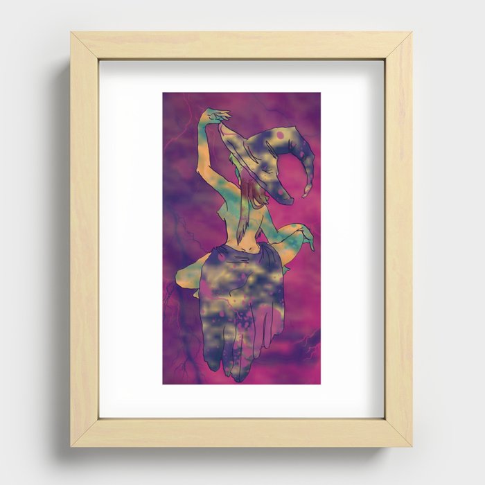 Floating Witch: Psychedelic  Recessed Framed Print