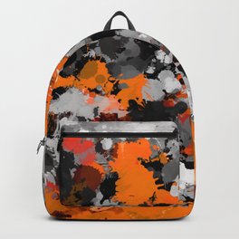 Orange and Grey Paint Splatter Backpack