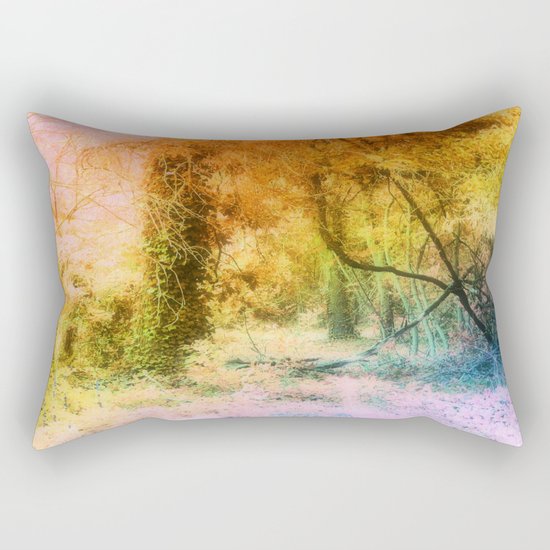 Colorful Tree Landscape Rectangular Pillow