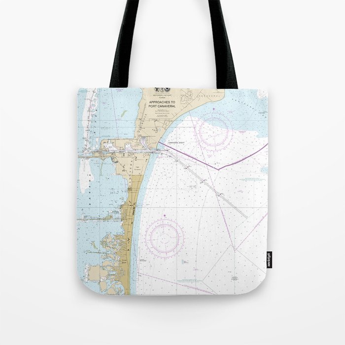 Approaches to Port Canaveral Florida Nautical Chart 11481 Tote Bag