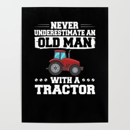 Tractor Farmer Driver Kids Seat Poster