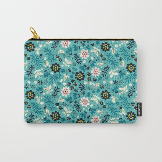 Fresh Blossoms (Greens) Carry-All Pouch