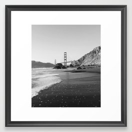 Black and White Golden Gate Bridge Framed Art Print