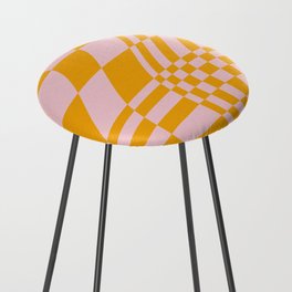 Abstraction_OCEAN_WAVE_YELLOW_ILLUSION_LOVE_POP_ART_0615A Counter Stool