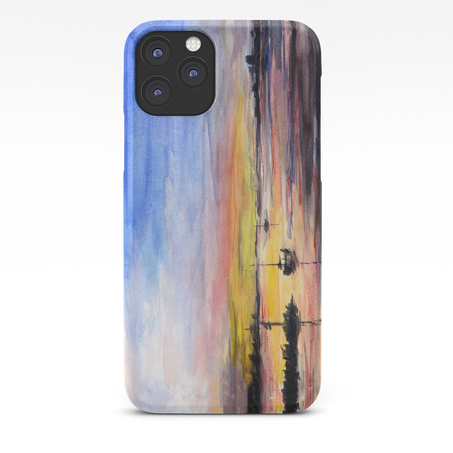 Beautiful Sunset Watercolor Painting Iphone Case By Olechka Society6