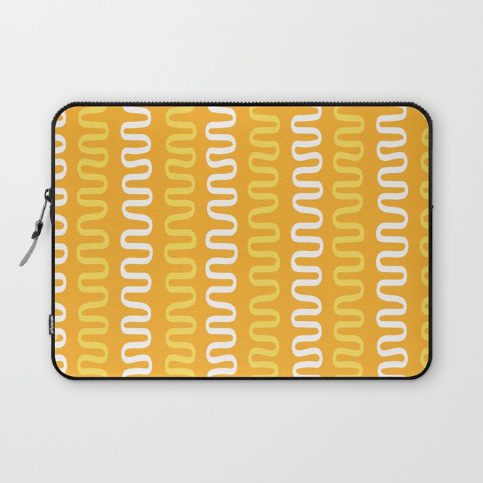 Abstract Shapes 235 in Mustard Yellow (Snake Pattern Abstraction) Laptop Sleeve