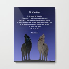 Tale of Two Wolves Metal Print | Tale, Spadecaller, Virtue, Story, Graphicdesign, Digitalart, Digital, Wolves, Parable, Spirituality 