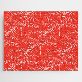 70’s Retro Palms Red Jigsaw Puzzle
