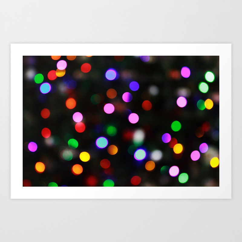 Bright Colored Christmas Lights Art Print By Ladysnowangel Society6