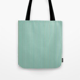 [ Thumbnail: Tan, Dark Cyan, and Light Cyan Colored Striped Pattern Tote Bag ]