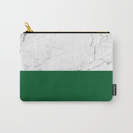 emerald green and white marble Carry-All Pouch
