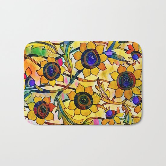 Sunny Sunflowers Bath Mat