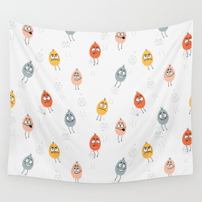 Egg Playful Emotions Wall Tapestry