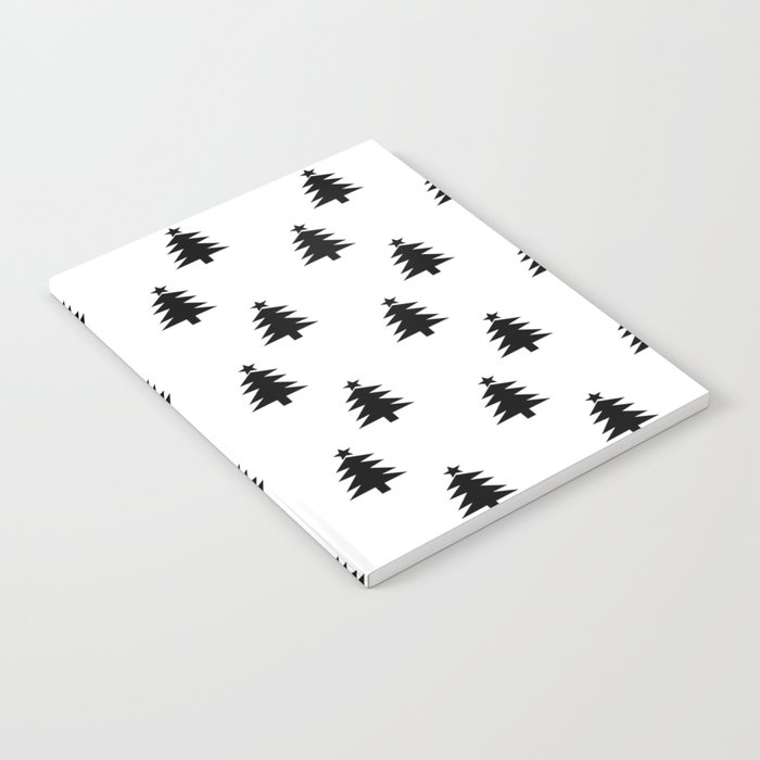 Black and White Christmas Trees Notebook