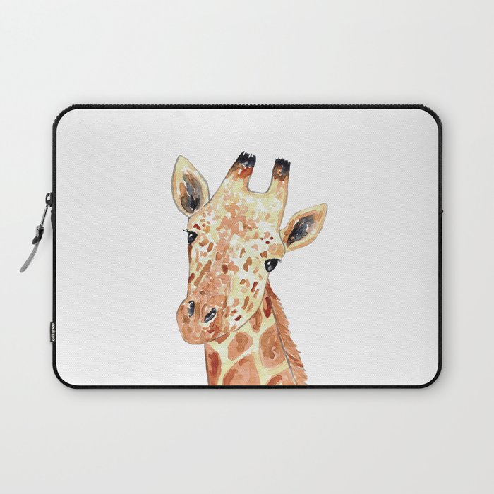 Giraffe peeking Painting Wall Poster Watercolor Laptop Sleeve