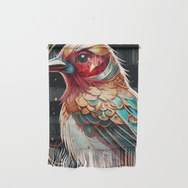 Gold and Ruby Bird No.1 Wall Hanging
