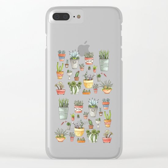 Potted Succulents Clear iPhone Case