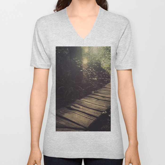Forest Path V Neck T Shirt