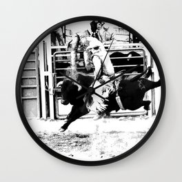 Rodeo Bull Rider Wall Clock
