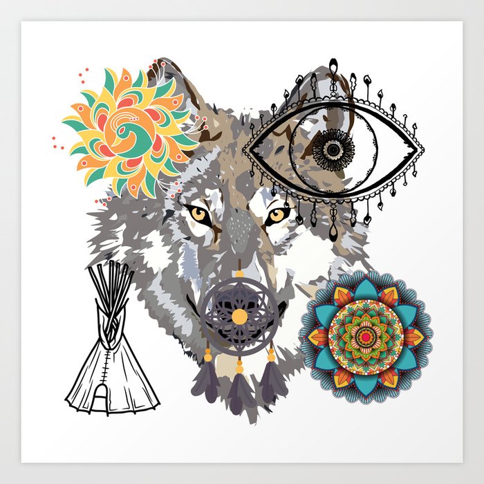 Wolf with Eye Art Print