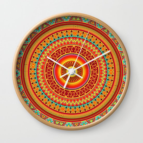 Mandala Aztec Pattern Wall Clock