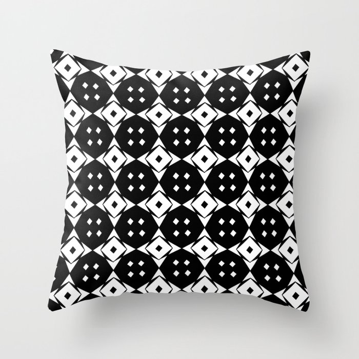 Optical pattern 79 black and white Throw Pillow