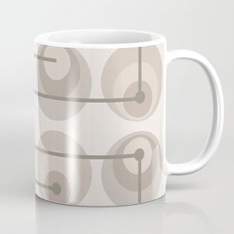 Mid Century Modern Circles Art Taupe Light Coffee Mug