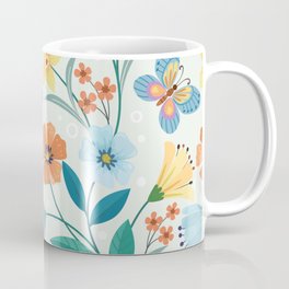 BEAUTIFUL BUTTERFLY DESIGN FLOWERS SUMMMER Coffee Mug | Botany, Butterfly, Meadow, Valentine, Floral, Garden, Plants, Graphicdesign, Petals, Blossom 