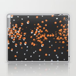 Black with white and orange paint-spots | Italian sixties original design Laptop Skin