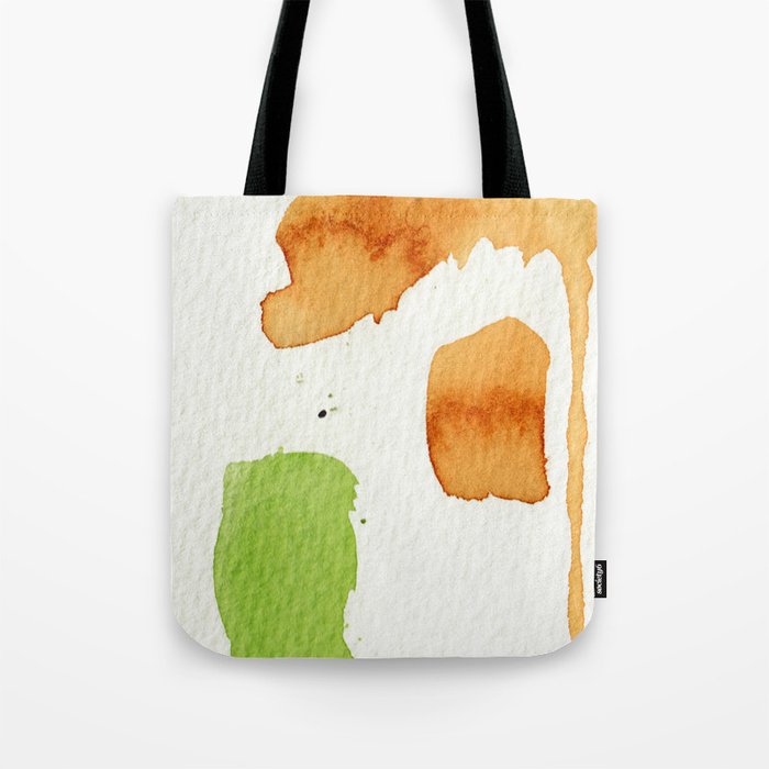 Orange and Green Abstract Art Tote Bag