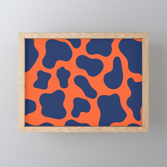 Blue Abstraction Spots Framed Mini Art Print