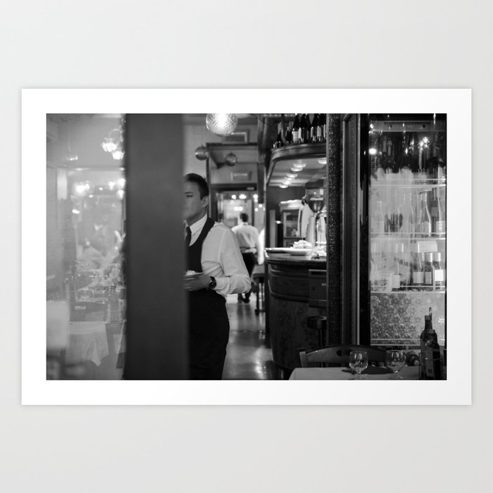 A bartender in Venice - street photography Art Print