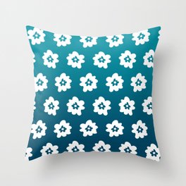 Gradient and whimsical line drawing blossom pattern 10 Throw Pillow
