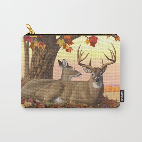 Hilltop Retreat Whitetail Deer Painting Carry-All Pouch