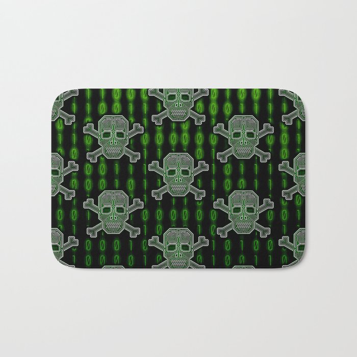 Hacker Skull Crossbones (pattern version) Bath Mat