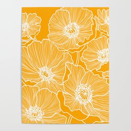 Saffron Yellow Poppies Poster