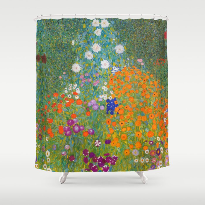 Gustav Klimt - Flower Garden Shower Curtain