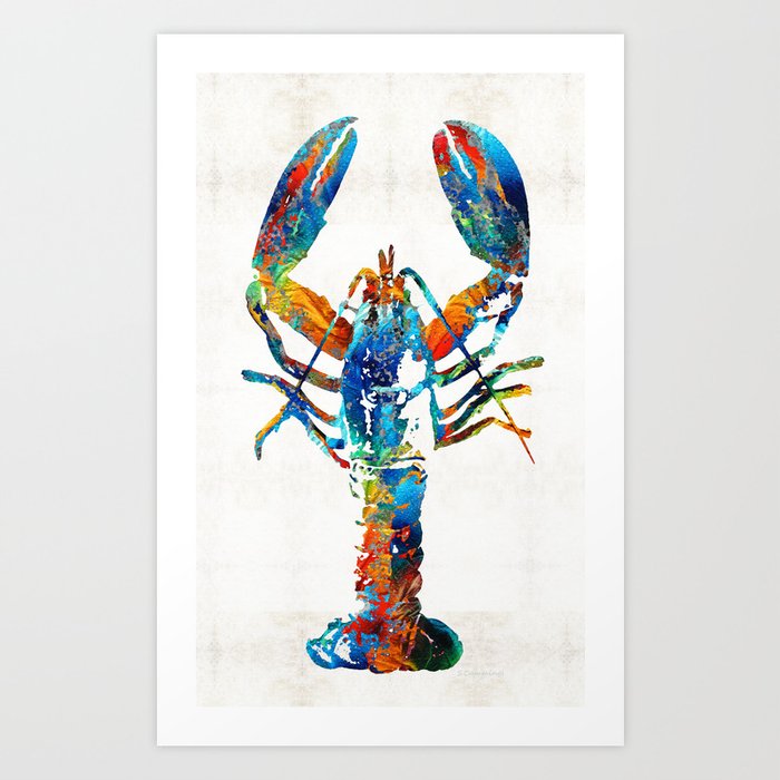 Colorful Lobster Art by Sharon Cummings Art Print