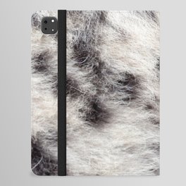 Black and White Cow Skin Print Pattern Modern, Cowhide Faux Leather iPad Folio Case