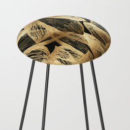 Gold leaves black pillow  Counter Stool