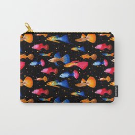 Guppy fish BLACK Carry-All Pouch