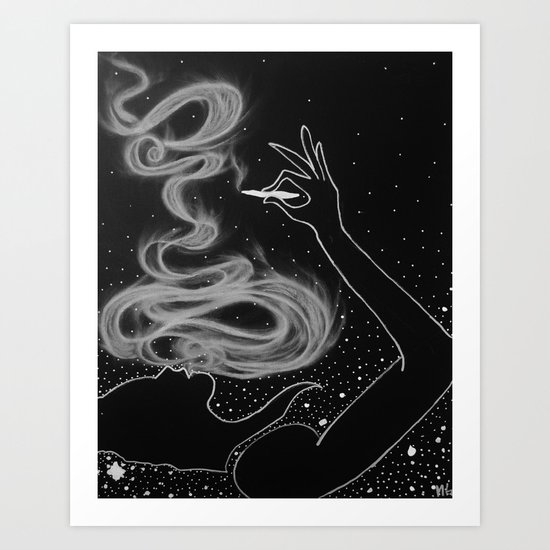 Midnight Toker (#3), Smoking Lady Series Art Print