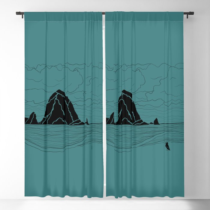 Haystack Humpback on turquoise  Blackout Curtain