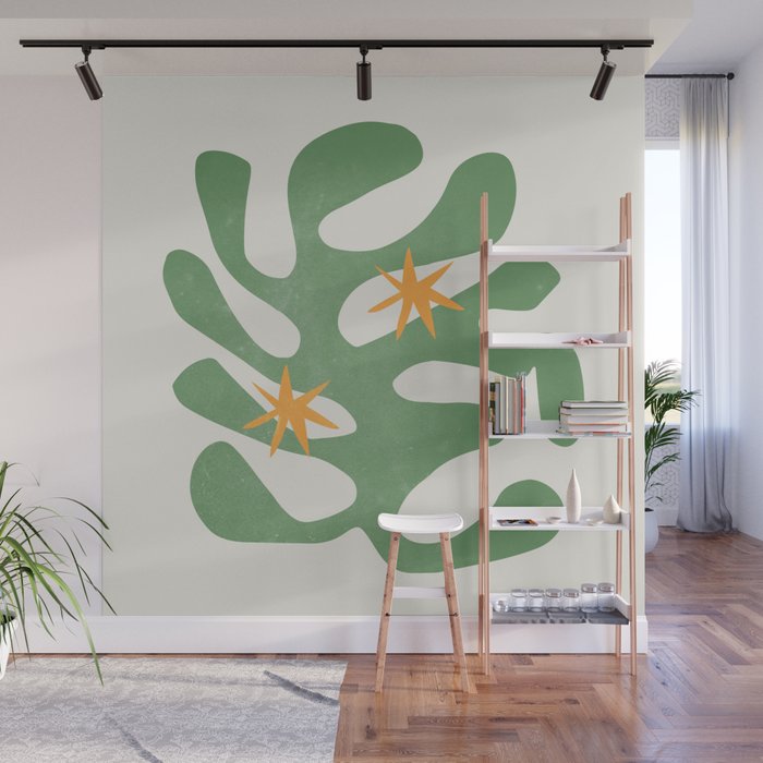 Fern Green Leaf: Matisse Series 01 | Mid-Century Edition Wall Mural