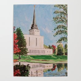 London England LDS Temple Painting Poster