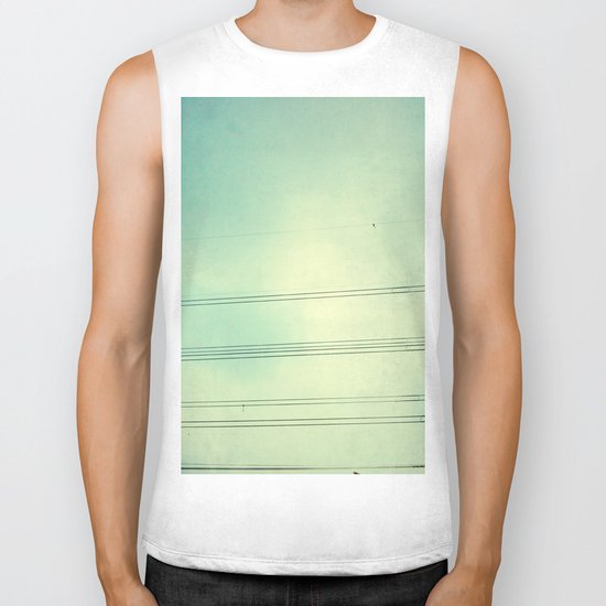 Horizontal Lines in the air Biker Tank