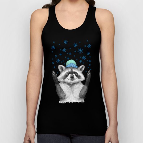 winter raccoon Unisex Tank Top
