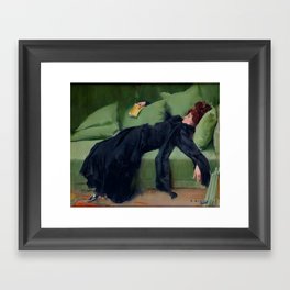 Decadent Young Woman after the Dance Framed Art Print